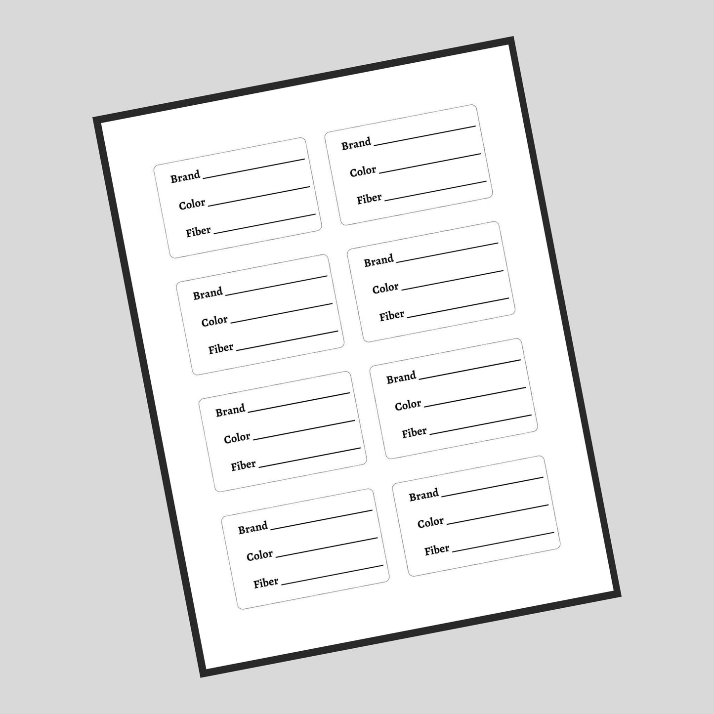 Printable Yarn Tags, PDF Digital Download