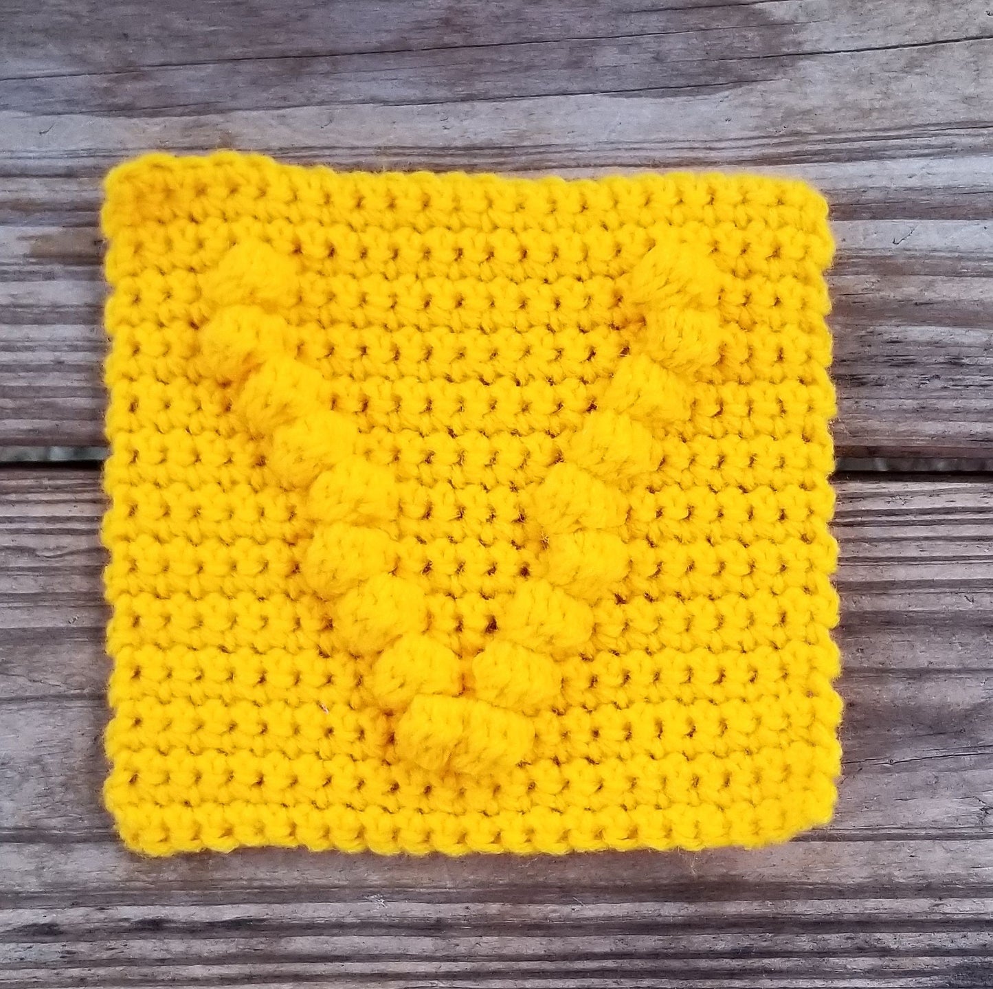 Letter V Bobble Afghan Square Crochet Pattern PDF