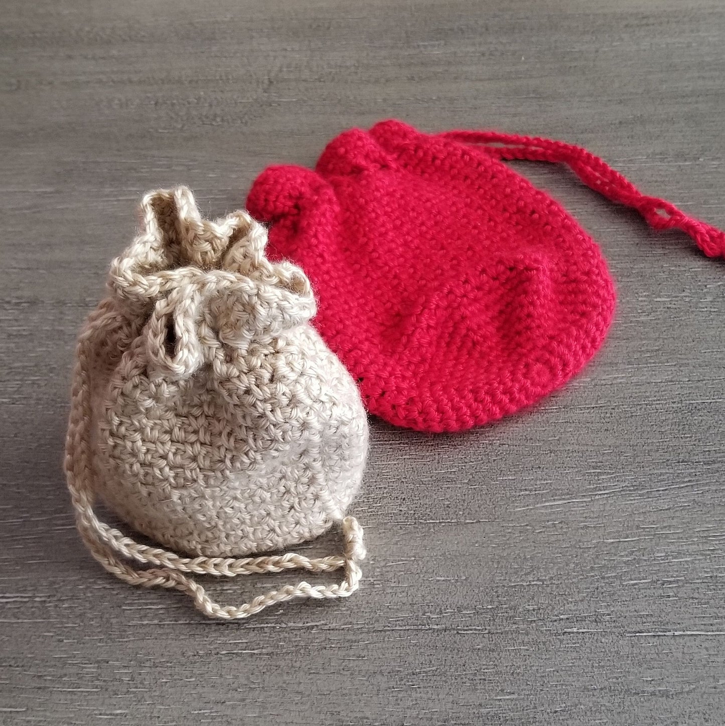 Woven Drawstring Bag Crochet Pattern PDF