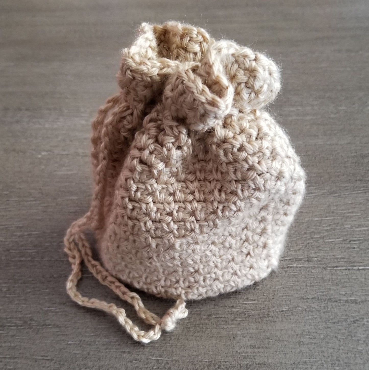 Woven Drawstring Bag Crochet Pattern PDF