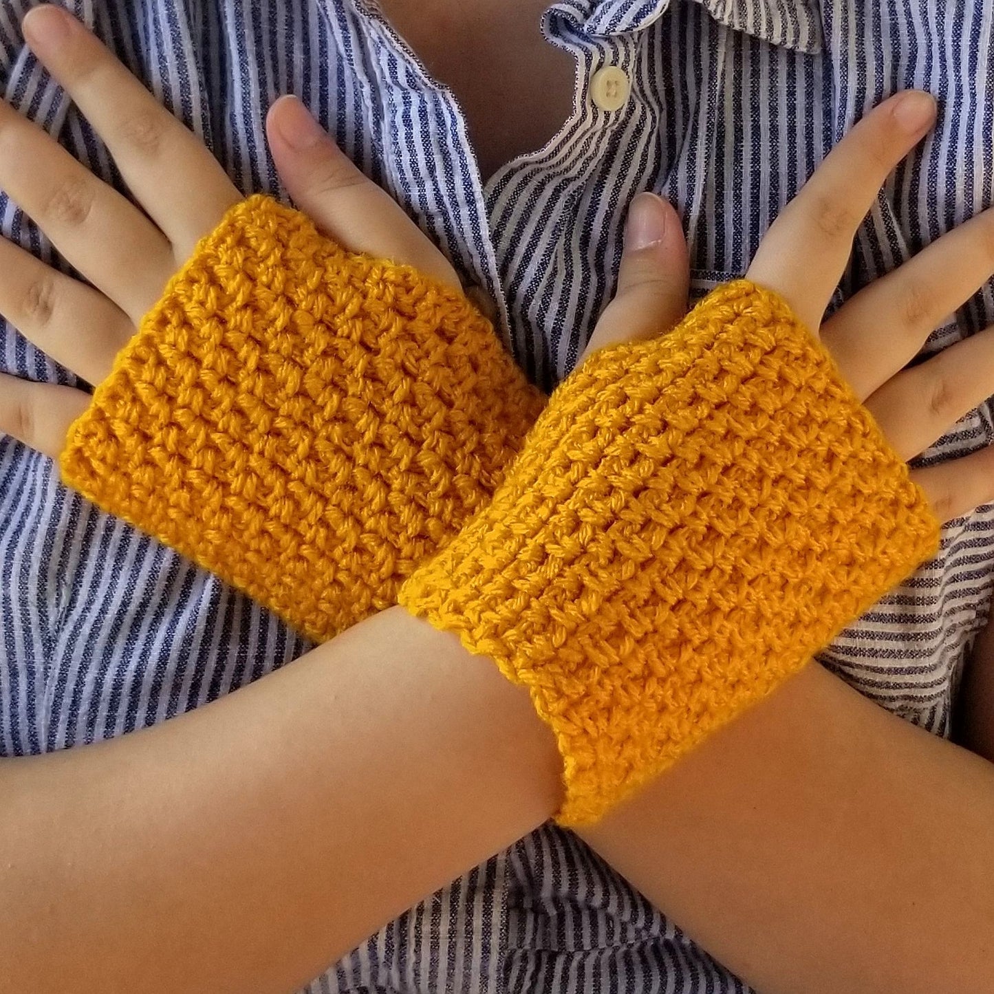 Woven Fingerless Gloves Crochet Pattern PDF