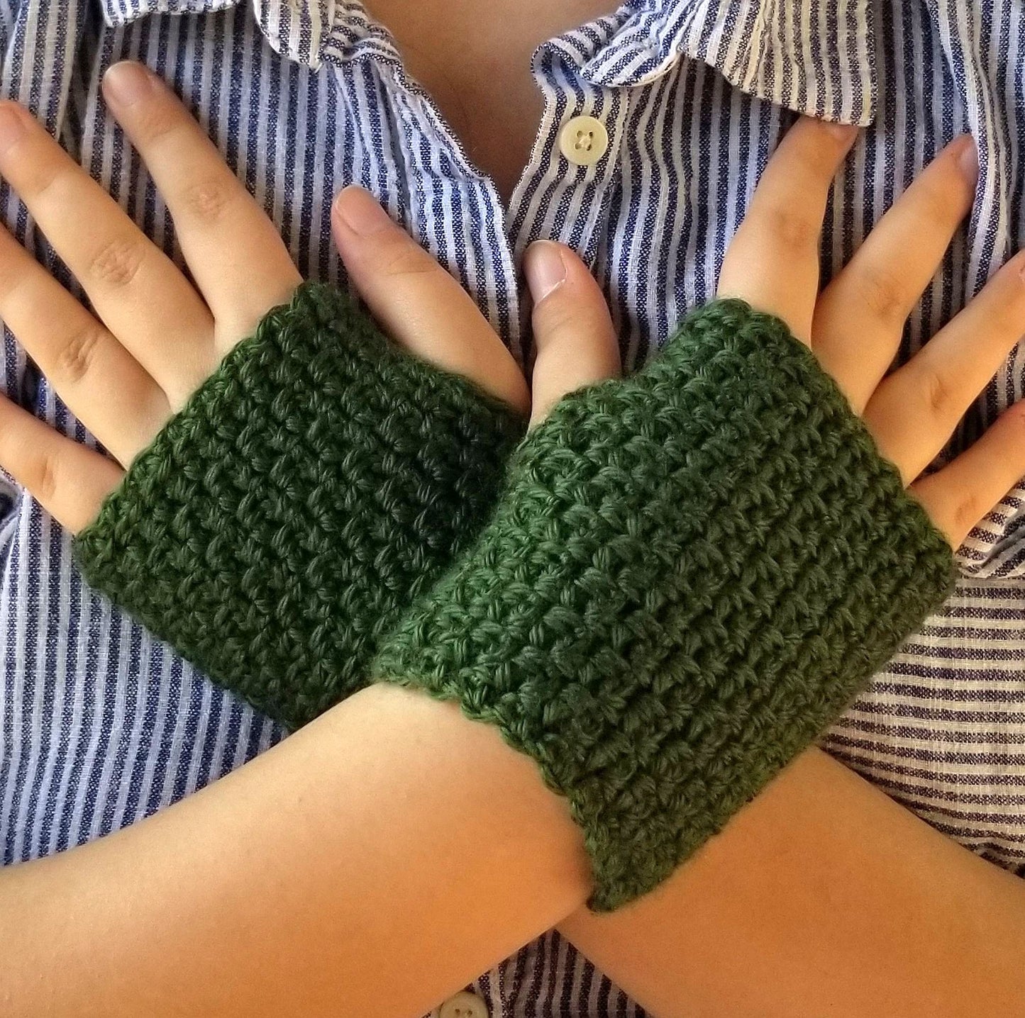 Woven Fingerless Gloves Crochet Pattern PDF