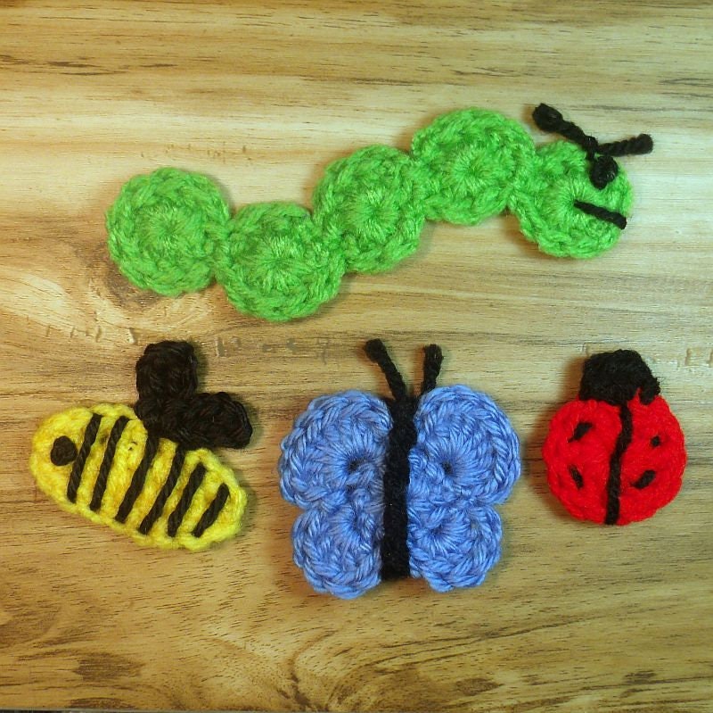 Springtime Appliques Crochet Pattern Bundle, PDF Digital Download