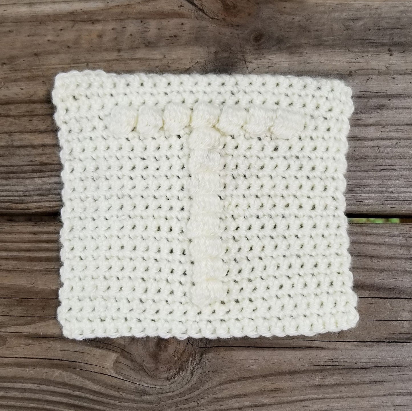 Letter T Bobble Square Crochet Pattern, PDF Digital Download