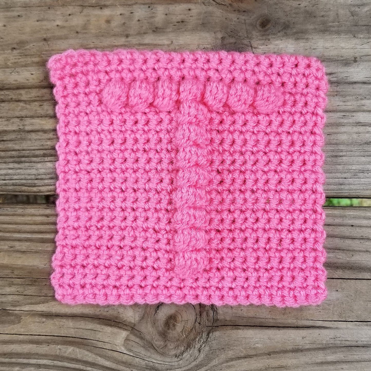 Letter T Bobble Square Crochet Pattern, PDF Digital Download