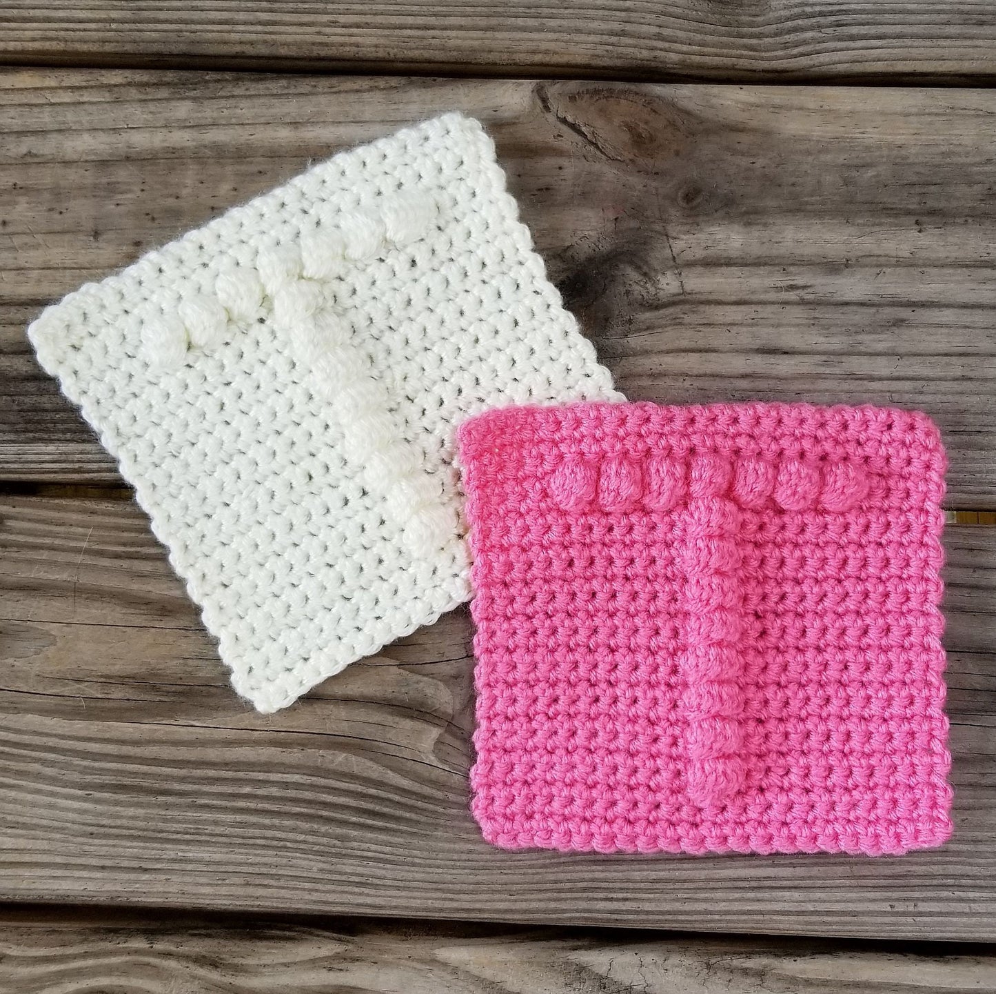 Letter T Bobble Square Crochet Pattern, PDF Digital Download