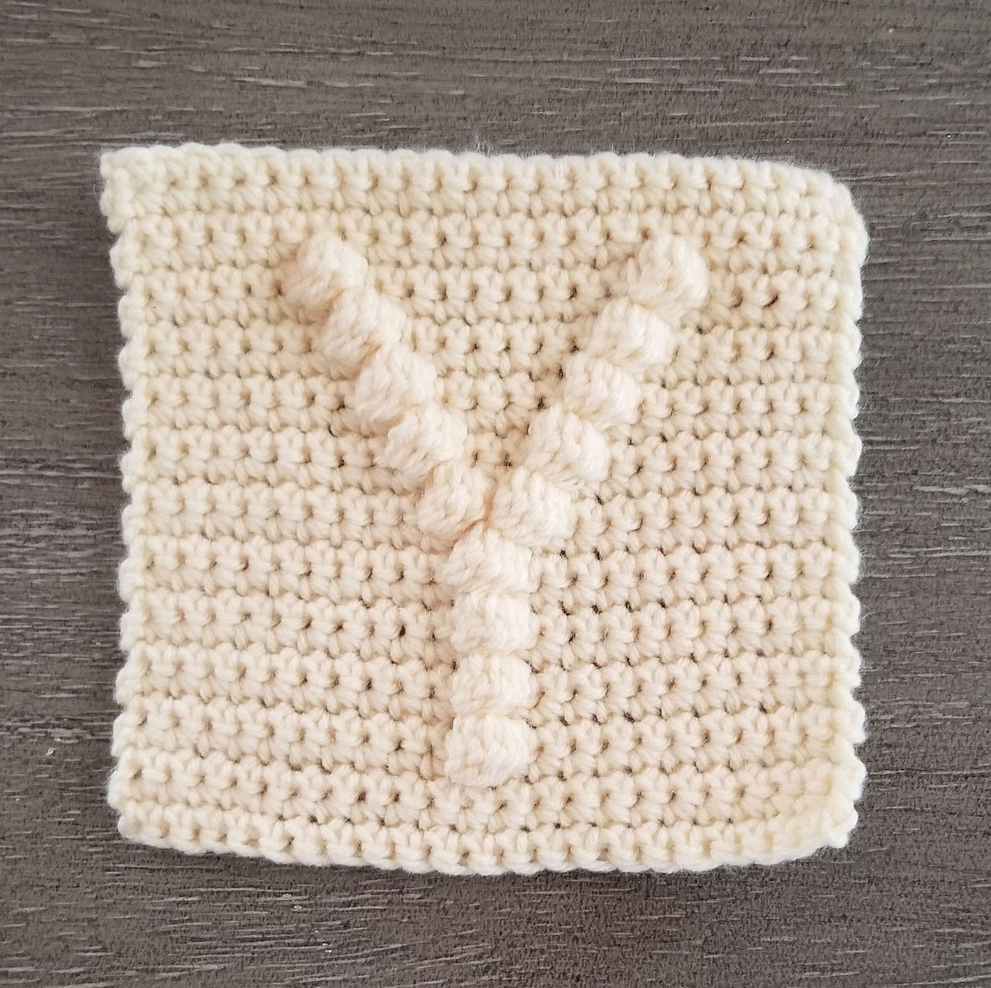 Letter Y Bobble Square Crochet Pattern, PDF Digital Download