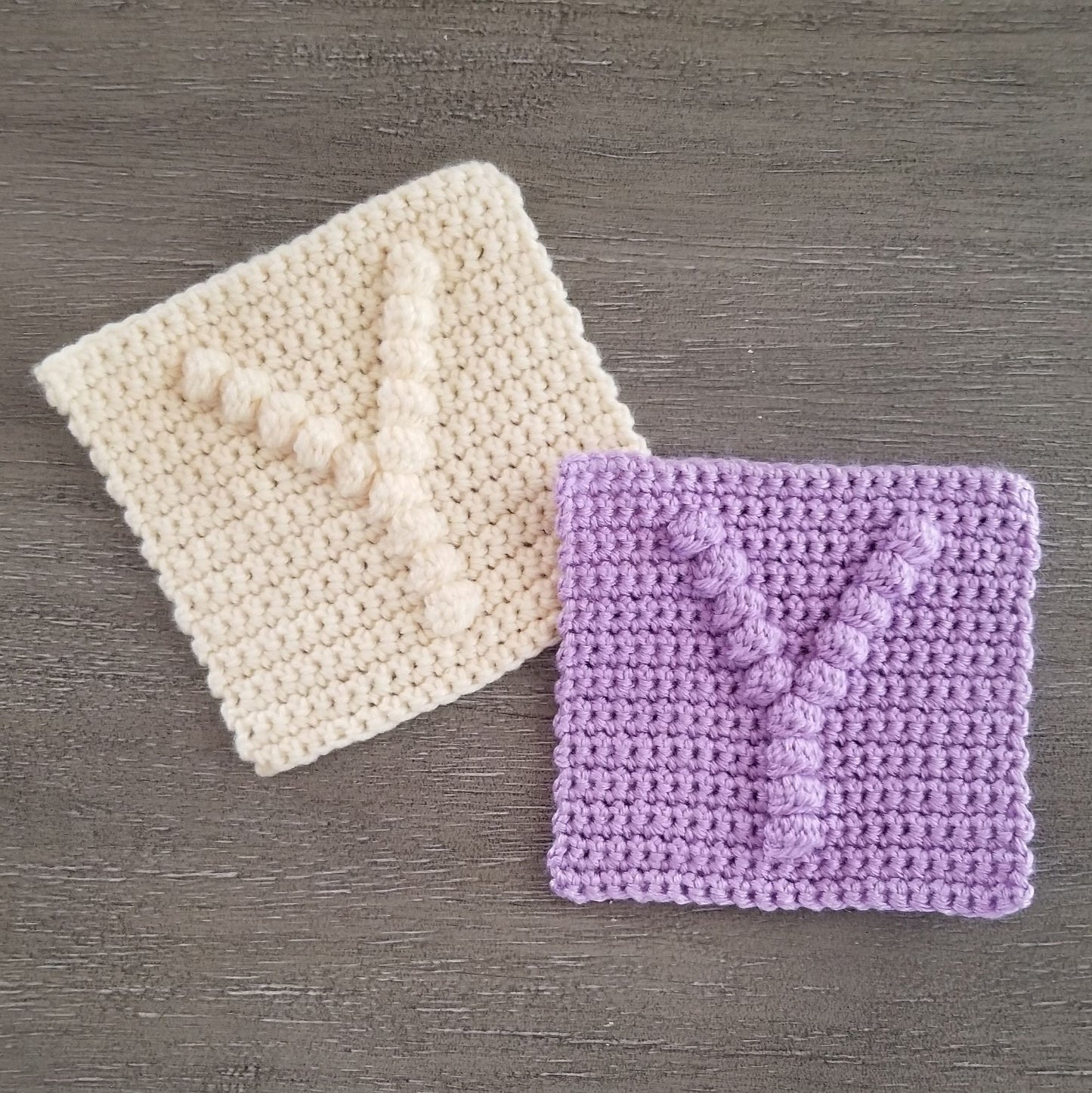 Letter Y Bobble Square Crochet Pattern, PDF Digital Download