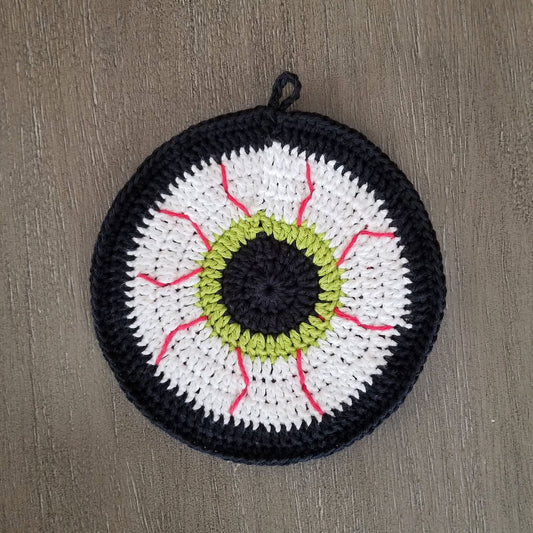 Bloodshot Eyeball Potholder Crochet Pattern